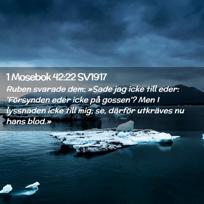Picture 02 - 1 Mosebok 42:22 SV1917 - Ruben svarade dem: »Sade jag icke till eder: - Bible Verse Picture