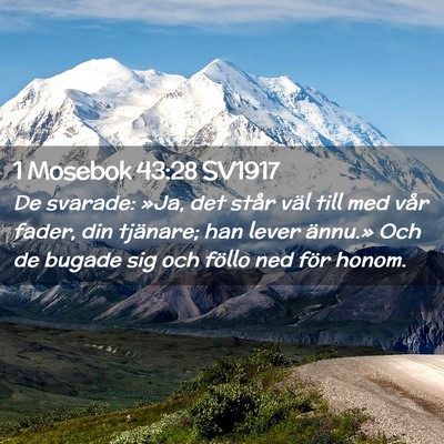 Picture 02 - 1 Mosebok 43:28 SV1917 - De svarade: »Ja, det står väl till med vår - Bible Verse Picture