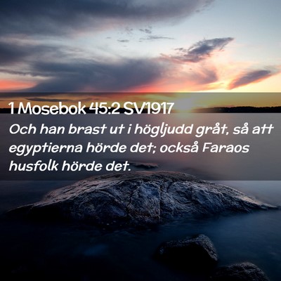 Picture 02 - 1 Mosebok 45:2 SV1917 - Och han brast ut i högljudd gråt, så att - Bible Verse Picture
