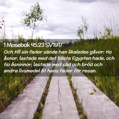 Picture 02 - 1 Mosebok 45:23 SV1917 - Och till sin fader sände han likaledes gåvor: - Bible Verse Picture