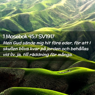 Picture 02 - 1 Mosebok 45:7 SV1917 - Men Gud sände mig hit före eder, för att I - Bible Verse Picture