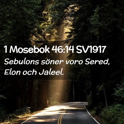 Picture 02 - 1 Mosebok 46:14 SV1917 - Sebulons söner voro Sered, Elon och - Bible Verse Picture