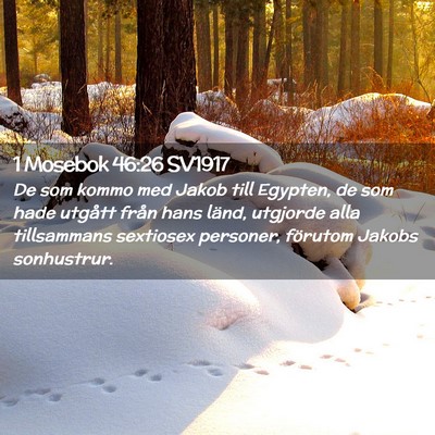 Picture 02 - 1 Mosebok 46:26 SV1917 - De som kommo med Jakob till Egypten, de som hade - Bible Verse Picture