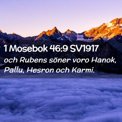 Picture 02 - 1 Mosebok 46:9 SV1917 - och Rubens söner voro Hanok, Pallu, Hesron och - Bible Verse Picture
