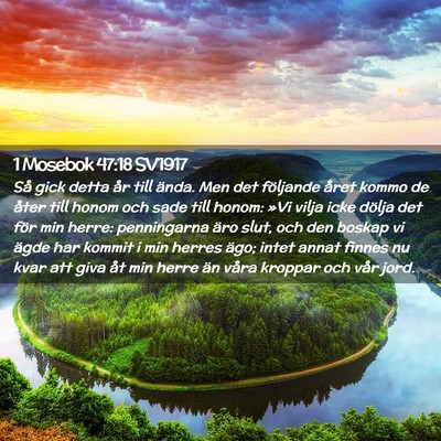 Picture 02 - 1 Mosebok 47:18 SV1917 - Så gick detta år till ända. Men det följande - Bible Verse Picture