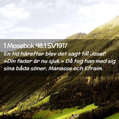 Picture 02 - 1 Mosebok 48:1 SV1917 - En tid härefter blev det sagt till Josef: »Din - Bible Verse Picture