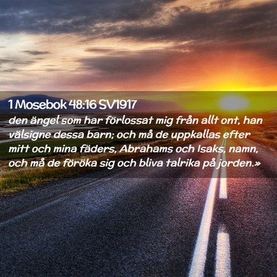 Picture 02 - 1 Mosebok 48:16 SV1917 - den ängel som har förlossat mig från allt ont, - Bible Verse Picture