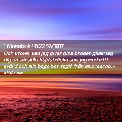 Picture 02 - 1 Mosebok 48:22 SV1917 - Och utöver vad jag giver dina bröder giver jag - Bible Verse Picture