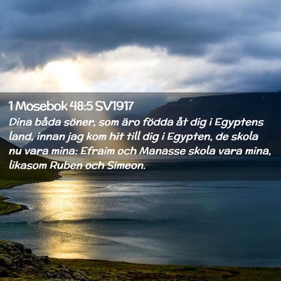 Picture 02 - 1 Mosebok 48:5 SV1917 - Dina båda söner, som äro födda åt dig i - Bible Verse Picture