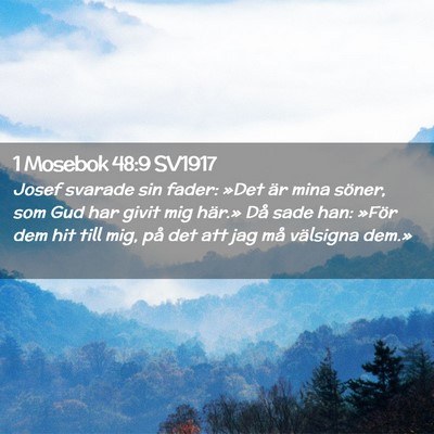 Picture 02 - 1 Mosebok 48:9 SV1917 - Josef svarade sin fader: »Det är mina söner, - Bible Verse Picture