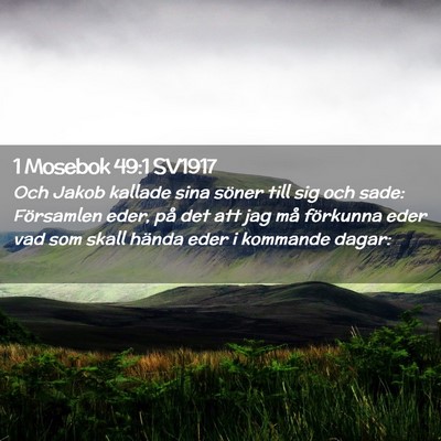 Picture 02 - 1 Mosebok 49:1 SV1917 - Och Jakob kallade sina söner till sig och sade: - Bible Verse Picture