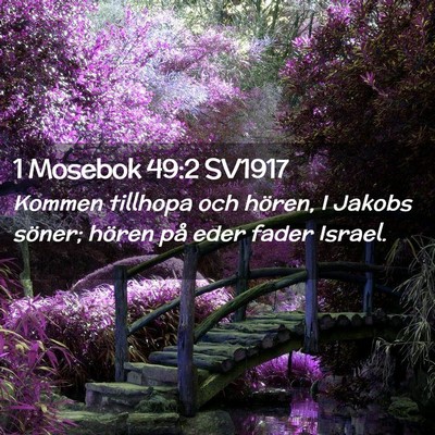 Picture 02 - 1 Mosebok 49:2 SV1917 - Kommen tillhopa och hören, I Jakobs söner; - Bible Verse Picture
