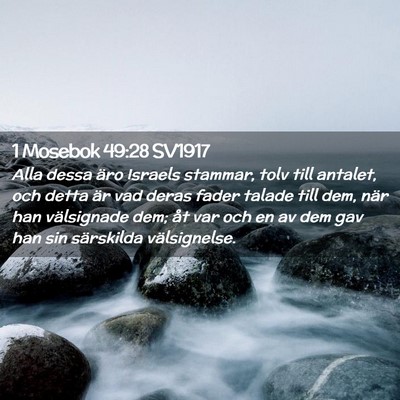 Picture 02 - 1 Mosebok 49:28 SV1917 - Alla dessa äro Israels stammar, tolv till - Bible Verse Picture