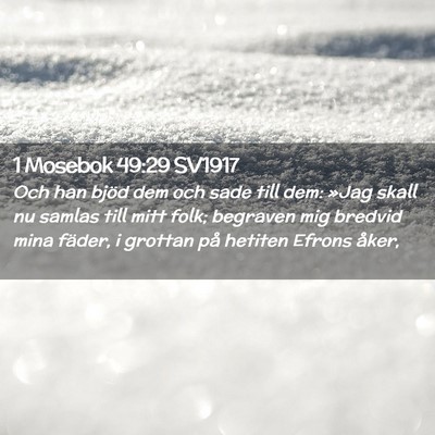 Picture 02 - 1 Mosebok 49:29 SV1917 - Och han bjöd dem och sade till dem: »Jag skall - Bible Verse Picture