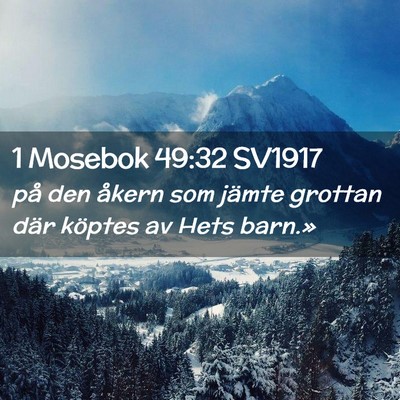 Picture 02 - 1 Mosebok 49:32 SV1917 - på den åkern som jämte grottan där köptes av - Bible Verse Picture
