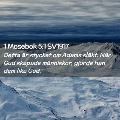 Picture 02 - 1 Mosebok 5:1 SV1917 - Detta är stycket om Adams släkt. När Gud - Bible Verse Picture