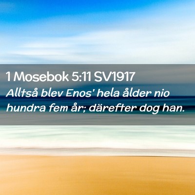 Picture 02 - 1 Mosebok 5:11 SV1917 - Alltså blev Enos' hela ålder nio hundra fem - Bible Verse Picture