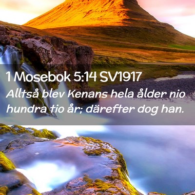 Picture 02 - 1 Mosebok 5:14 SV1917 - Alltså blev Kenans hela ålder nio hundra tio - Bible Verse Picture