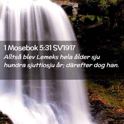 Picture 02 - 1 Mosebok 5:31 SV1917 - Alltså blev Lemeks hela ålder sju hundra - Bible Verse Picture