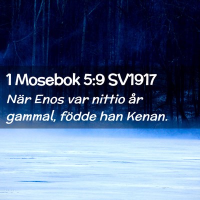 Picture 02 - 1 Mosebok 5:9 SV1917 - När Enos var nittio år gammal, födde han - Bible Verse Picture