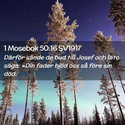 Picture 02 - 1 Mosebok 50:16 SV1917 - Därför sände de bud till Josef och läto - Bible Verse Picture
