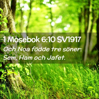 Picture 02 - 1 Mosebok 6:10 SV1917 - Och Noa födde tre söner: Sem, Ham och - Bible Verse Picture