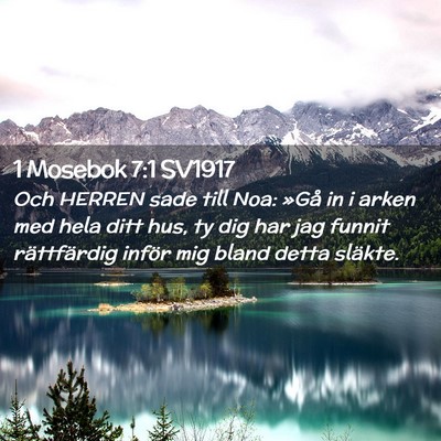 Picture 02 - 1 Mosebok 7:1 SV1917 - Och HERREN sade till Noa: »Gå in i arken med - Bible Verse Picture