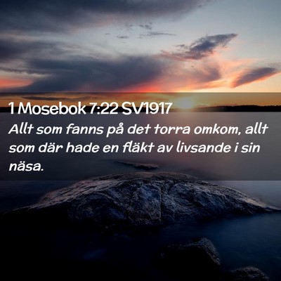 Picture 02 - 1 Mosebok 7:22 SV1917 - Allt som fanns på det torra omkom, allt som där - Bible Verse Picture