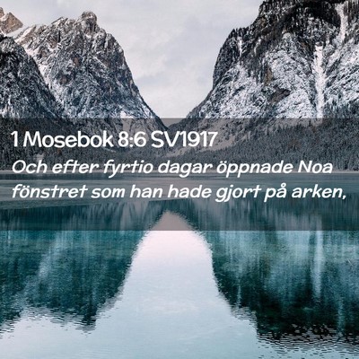 Picture 02 - 1 Mosebok 8:6 SV1917 - Och efter fyrtio dagar öppnade Noa fönstret som - Bible Verse Picture