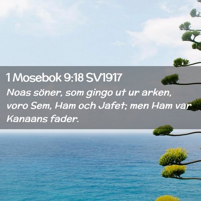 Picture 02 - 1 Mosebok 9:18 SV1917 - Noas söner, som gingo ut ur arken, voro Sem, Ham - Bible Verse Picture