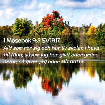 Picture 02 - 1 Mosebok 9:3 SV1917 - Allt som rör sig och har liv skolen I hava till - Bible Verse Picture