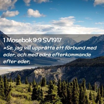 Picture 02 - 1 Mosebok 9:9 SV1917 - »Se, jag vill upprätta ett förbund med eder, - Bible Verse Picture