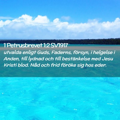 Picture 02 - 1 Petrusbrevet 1:2 SV1917 - utvalda enligt Guds, Faderns, försyn, i helgelse - Bible Verse Picture