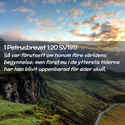 Picture 02 - 1 Petrusbrevet 1:20 SV1917 - Så var förutsett om honom före världens - Bible Verse Picture