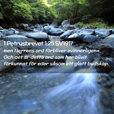Picture 02 - 1 Petrusbrevet 1:25 SV1917 - men Herrens ord förbliver evinnerligen». Och - Bible Verse Picture