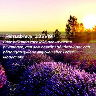 Picture 02 - 1 Petrusbrevet 3:3 SV1917 - Eder prydnad vare icke den utvärtes prydnaden, - Bible Verse Picture