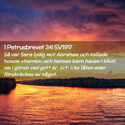 Picture 02 - 1 Petrusbrevet 3:6 SV1917 - Så var Sara lydig mot Abraham och kallade honom - Bible Verse Picture