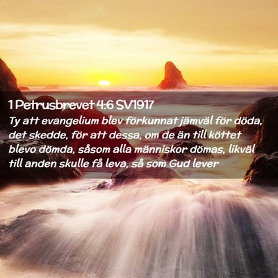 Picture 02 - 1 Petrusbrevet 4:6 SV1917 - Ty att evangelium blev förkunnat jämväl för - Bible Verse Picture
