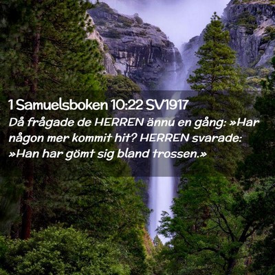 Picture 02 - 1 Samuelsboken 10:22 SV1917 - Då frågade de HERREN ännu en gång: »Har - Bible Verse Picture