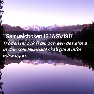 Picture 02 - 1 Samuelsboken 12:16 SV1917 - Träden nu ock fram och sen det stora under som - Bible Verse Picture