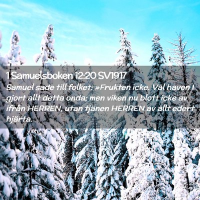 Picture 02 - 1 Samuelsboken 12:20 SV1917 - Samuel sade till folket: »Frukten icke. Väl - Bible Verse Picture
