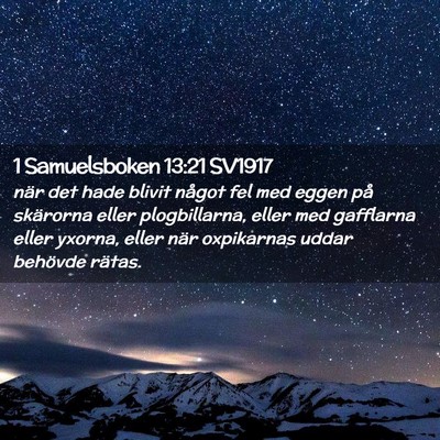 Picture 02 - 1 Samuelsboken 13:21 SV1917 - när det hade blivit något fel med eggen på - Bible Verse Picture