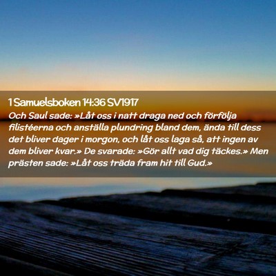 Picture 02 - 1 Samuelsboken 14:36 SV1917 - Och Saul sade: »Låt oss i natt draga ned och - Bible Verse Picture