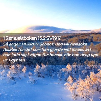 Picture 02 - 1 Samuelsboken 15:2 SV1917 - Så säger HERREN Sebaot: Jag vill hemsöka - Bible Verse Picture