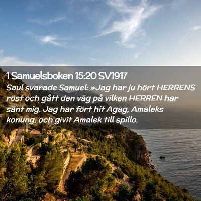 Picture 02 - 1 Samuelsboken 15:20 SV1917 - Saul svarade Samuel: »Jag har ju hört HERRENS - Bible Verse Picture