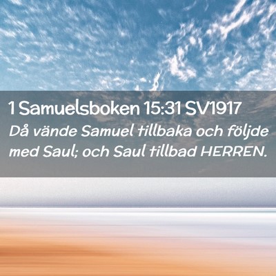 Picture 02 - 1 Samuelsboken 15:31 SV1917 - Då vände Samuel tillbaka och följde med Saul; - Bible Verse Picture