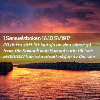 Picture 02 - 1 Samuelsboken 16:10 SV1917 - På detta sätt lät Isai sju av sina söner gå - Bible Verse Picture