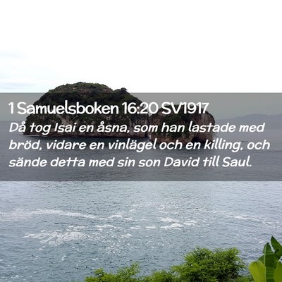 Picture 02 - 1 Samuelsboken 16:20 SV1917 - Då tog Isai en åsna, som han lastade med bröd, - Bible Verse Picture