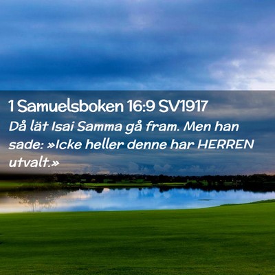 Picture 02 - 1 Samuelsboken 16:9 SV1917 - Då lät Isai Samma gå fram. Men han sade: - Bible Verse Picture
