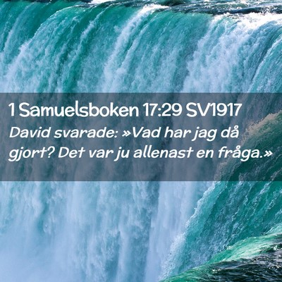 Picture 02 - 1 Samuelsboken 17:29 SV1917 - David svarade: »Vad har jag då gjort? Det var - Bible Verse Picture